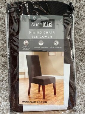 Sure Fit Stretch Dining Chair Slipcover in Oar Brown